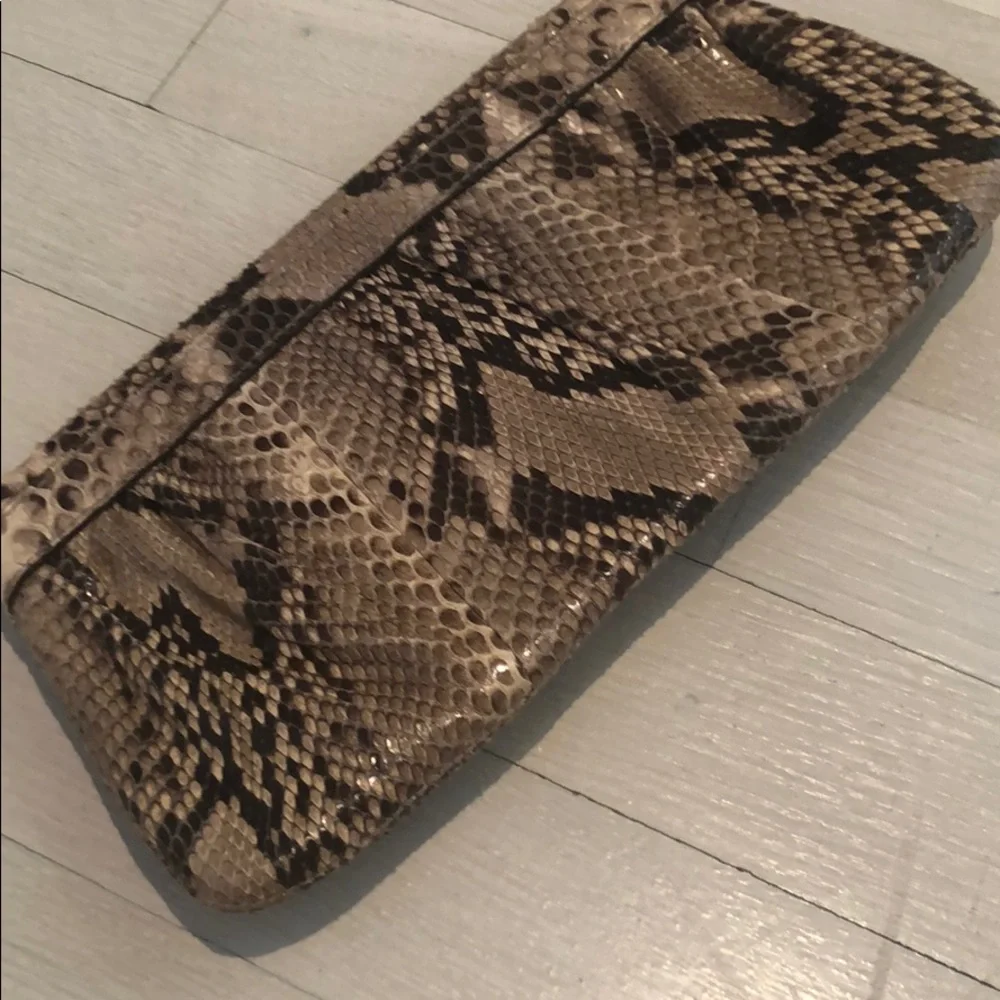 Vintage Gucci brown/beige Python bamboo clutch bag - Picture 9 of 14